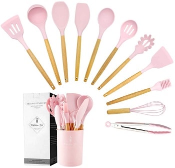 silicone cooking utensil set for dorm kitchen